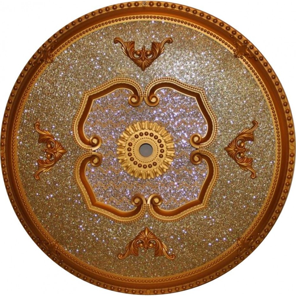 90 Cm Yuvarlak Osmanli Saray Tavan S-464  Avize Gobegi Altin Varak Kaplamali 3D